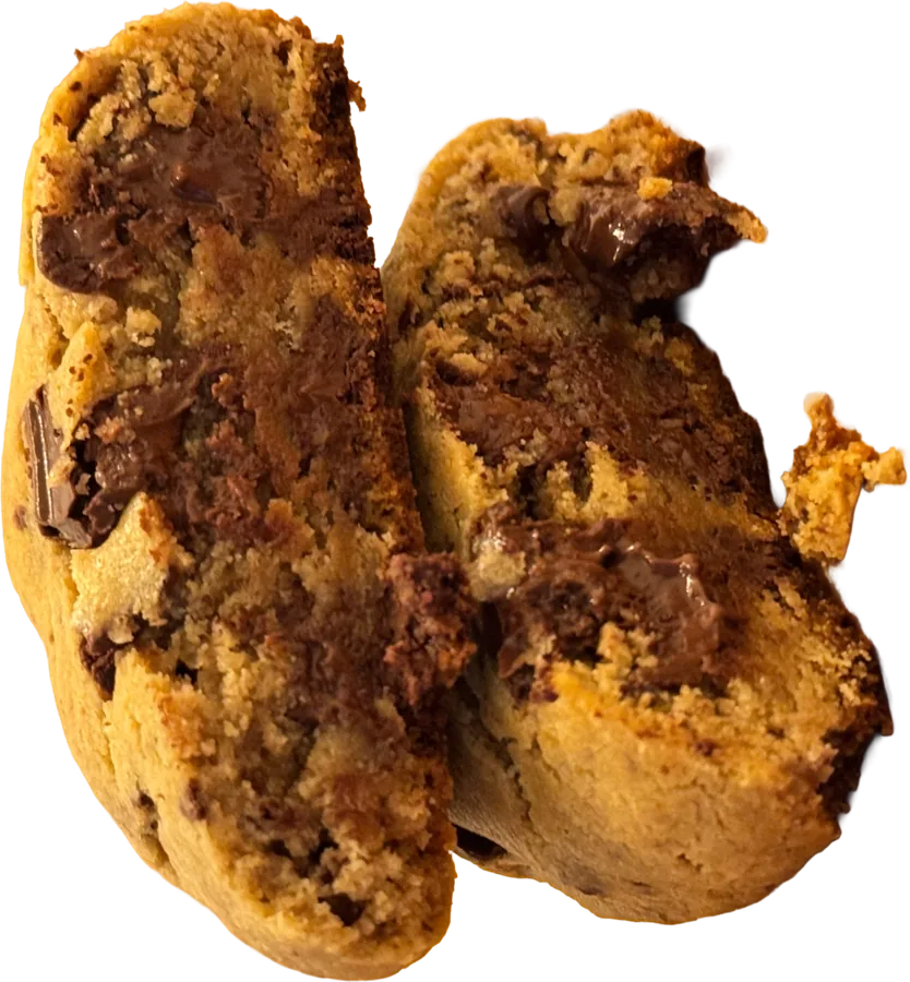Cookie Clássico partido ao meio